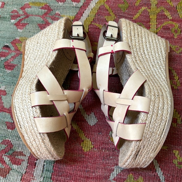 Platform Espadrilles Natural with Pink Trim - Picture 3 of 5